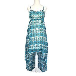 Forever 21 Turquoise Boho High-Low Dress | Smocked Empire Waist | Size S